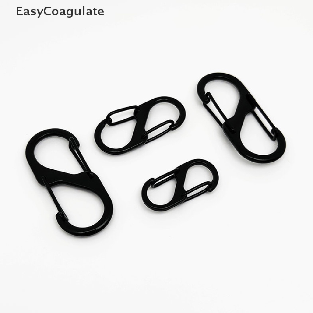 Eas 10pcs Stainless S Type Carabiner Lock Keychain Hook Anti-Theft Backpack Buckle Ate