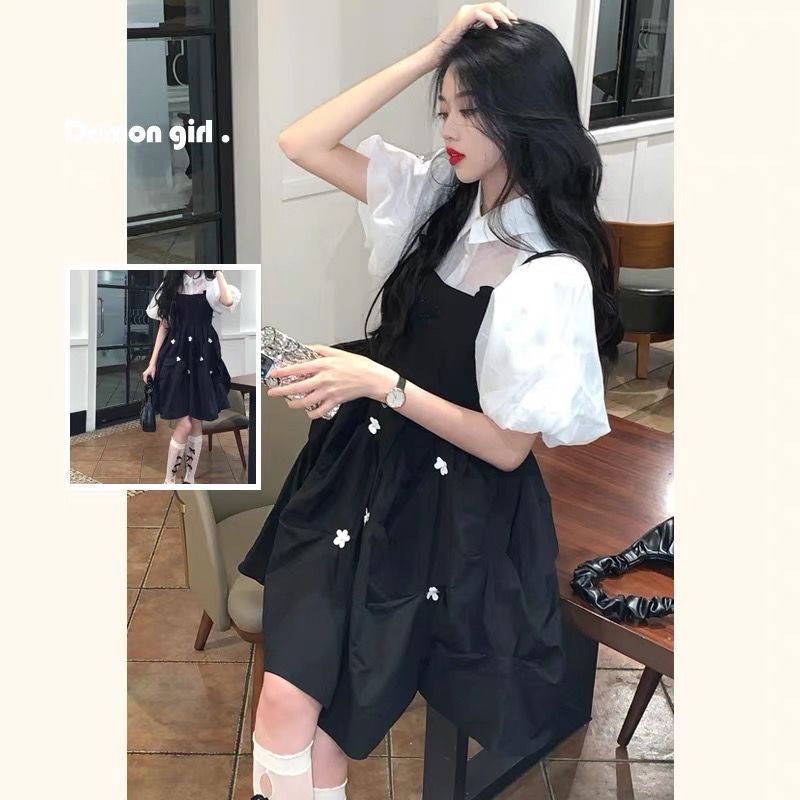 Set Áo Sơ Mi Màu Đen Và Chân Váy Thời Trang Thanh Lịch Cho Nữ