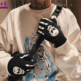 Găng Tay Chống Gió Hình Bộ Xương Phong Cách Gothic Dành Cho Nữ