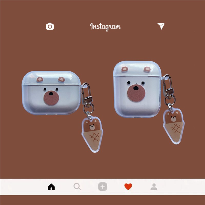 AirPods Pro Airpods 1/2 Mặt dây chuyền kem Hộp đựng tai nghe TPU Vỏ mềm | BigBuy360 - bigbuy360.vn