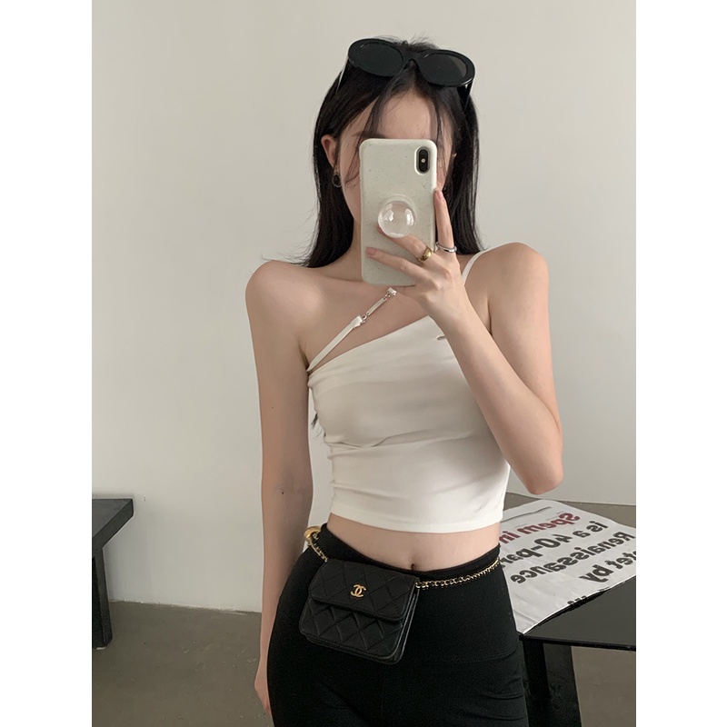 Áo QADCOL dáng ngắn lưng cao màu trơn ngọt ngào cho nữ