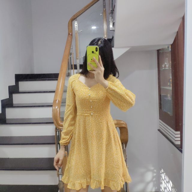 Đầm hoa nhí tay dài