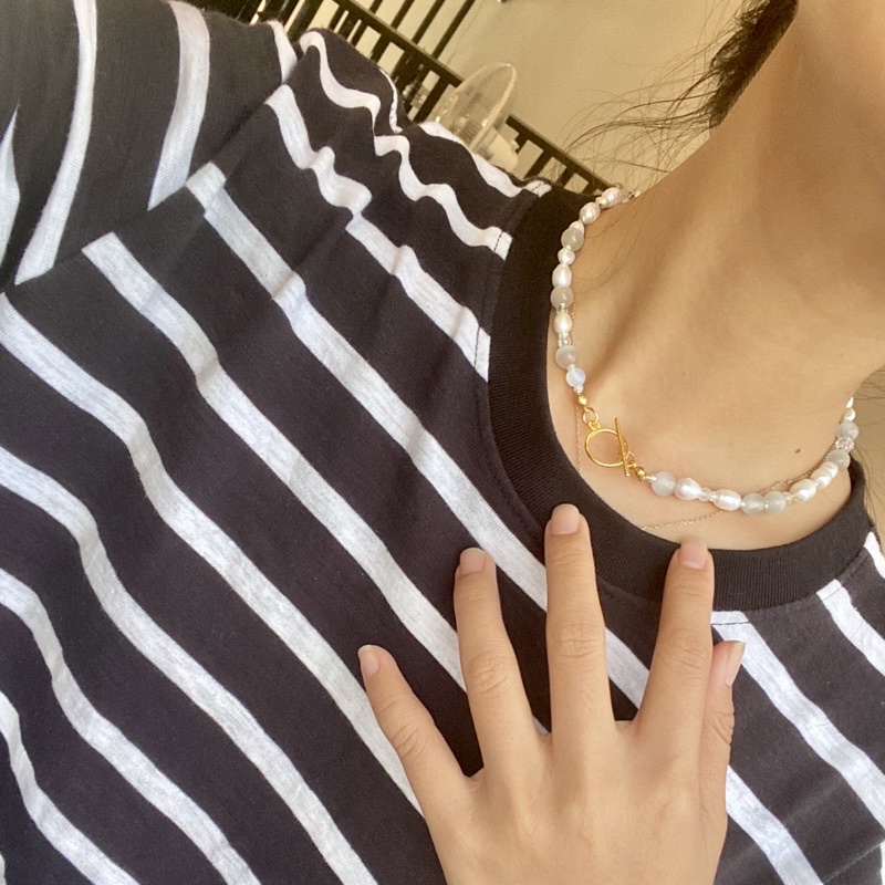 [298] Vòng cổ ngọc thô mix ngọc thạch