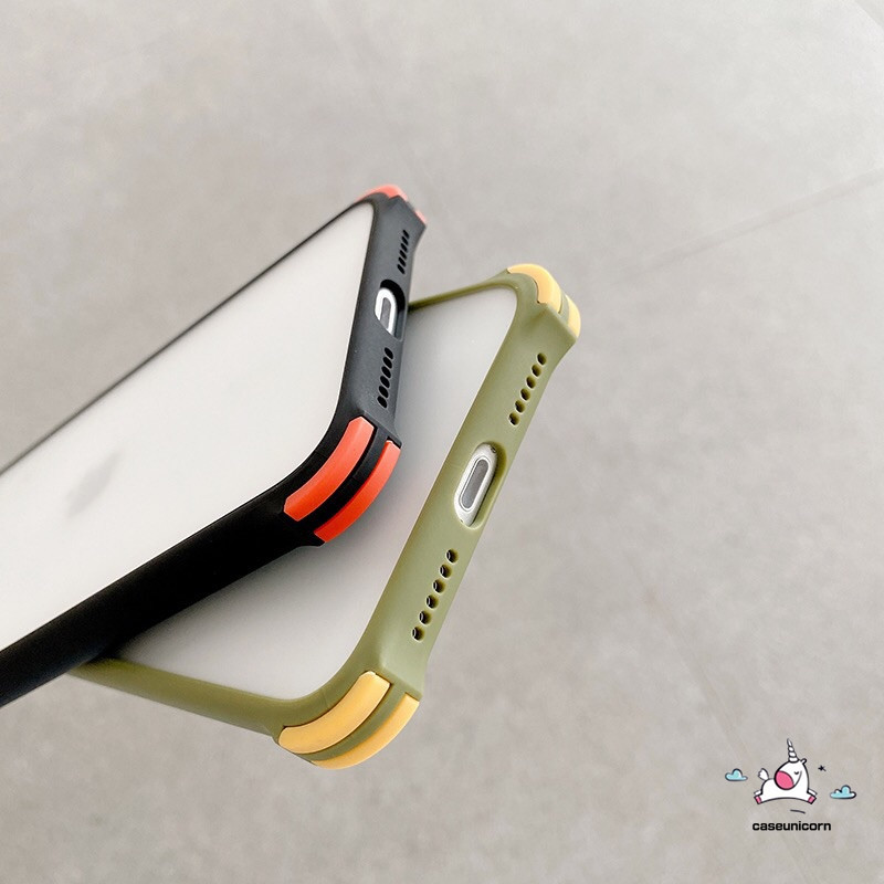 Ốp điện thoại cứng mặt nhám viền màu kẹo cho iPhone 11 8plus 7plus iPhone 6 6s Plus 7 8 X XR XS MAX 11pro Max SE 2020 | BigBuy360 - bigbuy360.vn