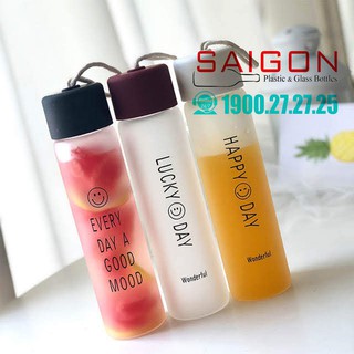Bình Thủy Tinh Trụ Có Dây Đeo 350ml