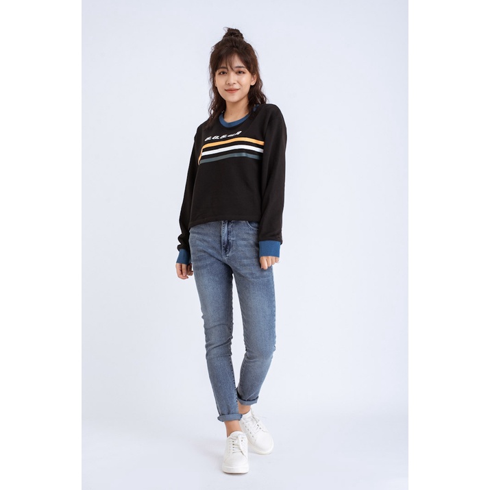 Áo Thun Dài Tay Nữ BOO Dáng Croptop In Graphic B.O.S.U.A