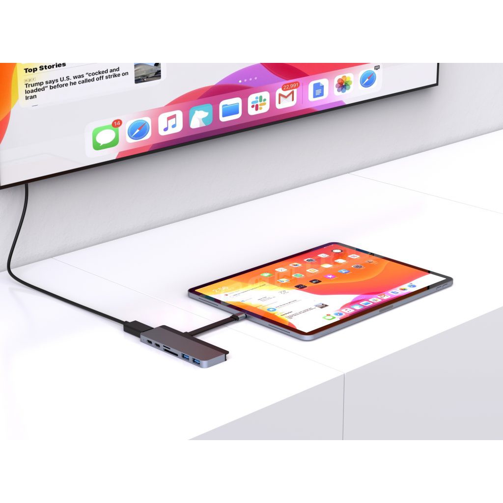 Cổng Chuyển HyperDrive Duo 7-IN-2 HDMI 4K60HZ USB-C Hub For Macbook - HD28C