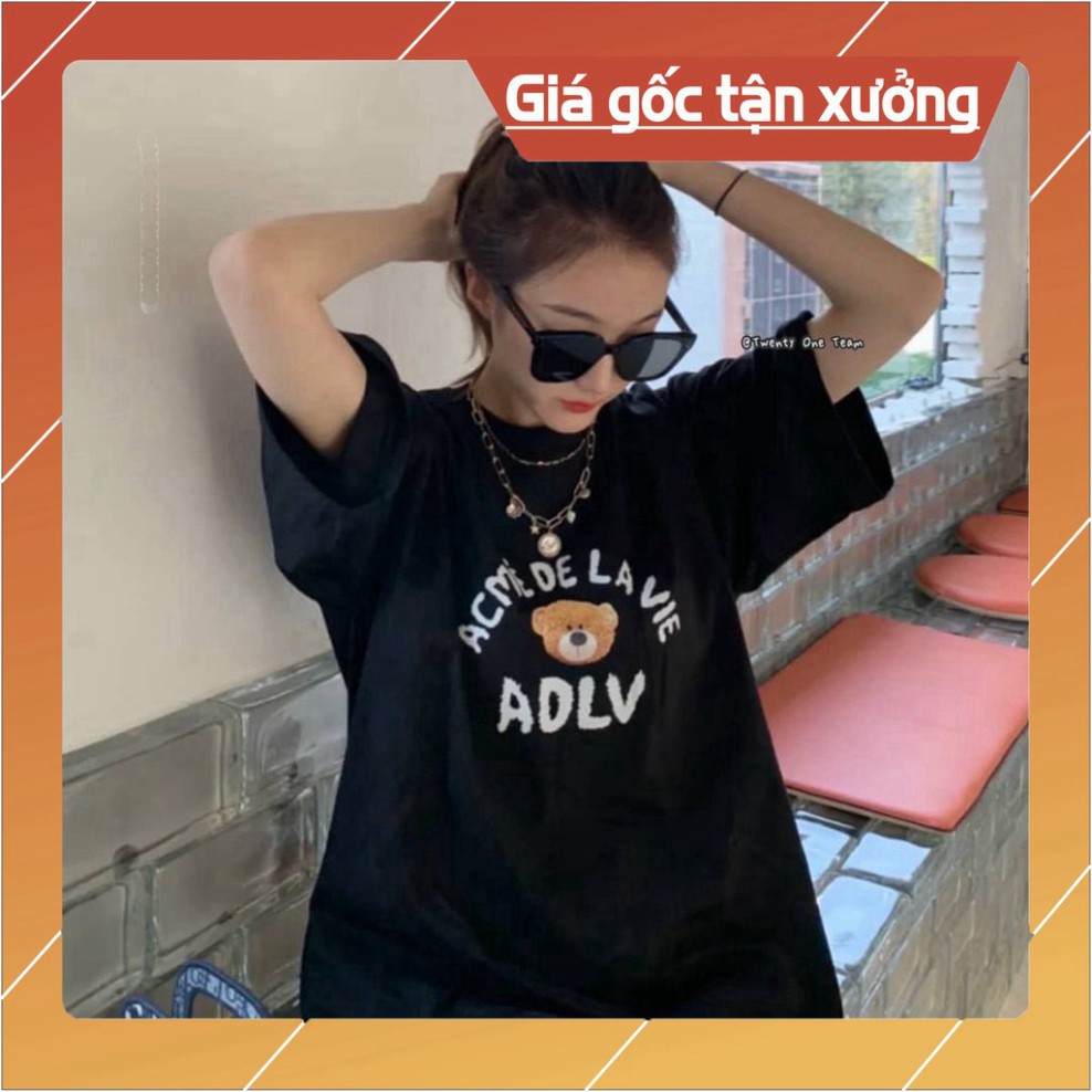 Áo Phông Gấu ADLV from rộng ,áo cổ tròn chất cotton mát AS011