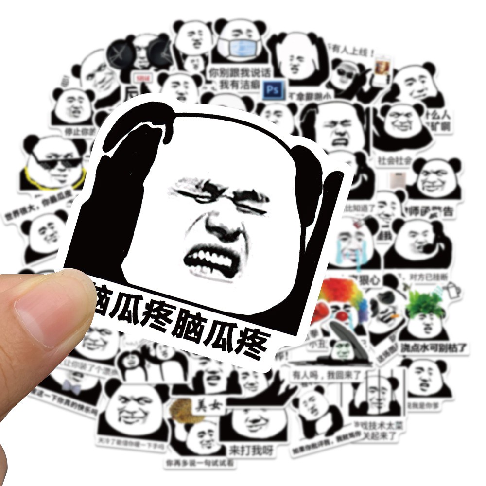 Set 50 miếng dán hình gấu trúc vui nhộn trang trí đa năng