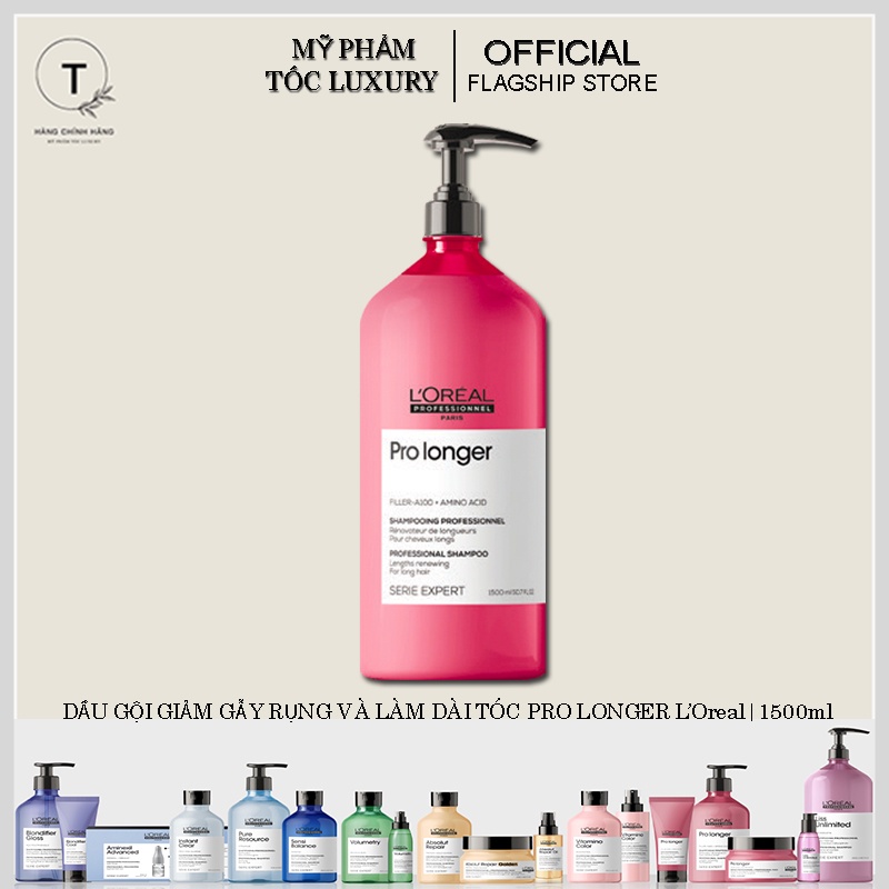 Dầu gội LOREAL giúp tóc chắc khỏe, giảm đứt gãy và dài hơn Serie Expert Pro Longer 500ml