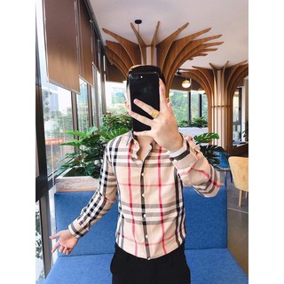 Áo sơ mi nam caro BBR màu vàng