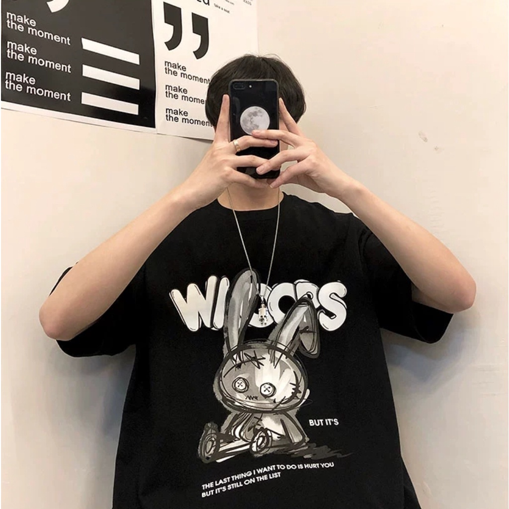 Áo thun tay lỡ nam nữ MEANSTORE phông in hình 100% cotton vải mát form rộng phong cách Ulzzang - Gấu Woaps