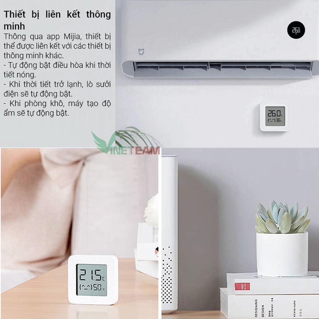 Nhiệt ẩm kế thông minh Xiaomi Mijia thế hệ 2 (gen2), kết nối bluetooth -dc4303