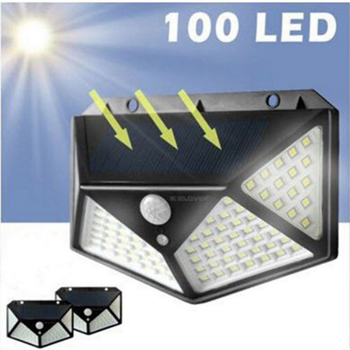 ĐÈN LED CẢM BIẾN NĂNG LƯỢNG MẶT TRỜI 100 BÓNG LED