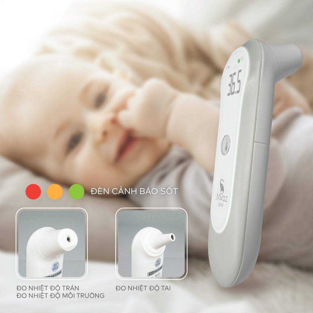 Nhiệt Kế Hồng Ngoại Đa Năng MOAZ BÉBÉ MB-024 Thiết Kế Tinh Tế, Nhỏ Gọn, Tiện Lợi