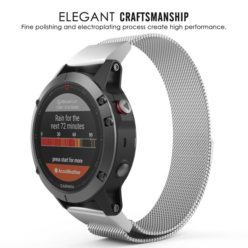 Dây Đeo Inox 22Cm Thay Thế Cho Đồng Hồ Thông Minh Garmin Fenix 5