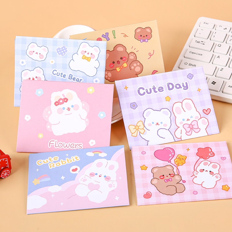 6 Thiệp chúc mừng lễ hội hình gấu và thỏ dễ thương