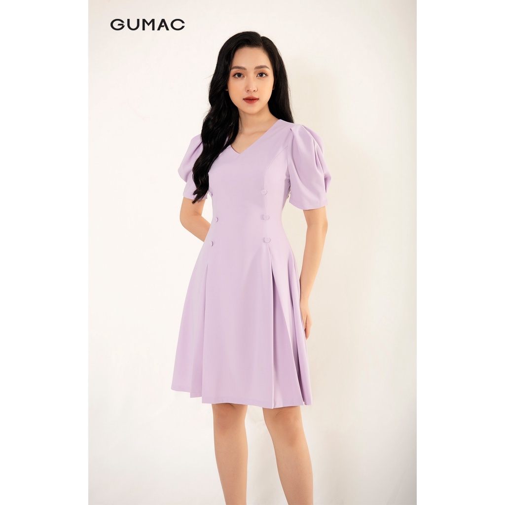 Đầm xòe nút trang trí GUMAC DB3217