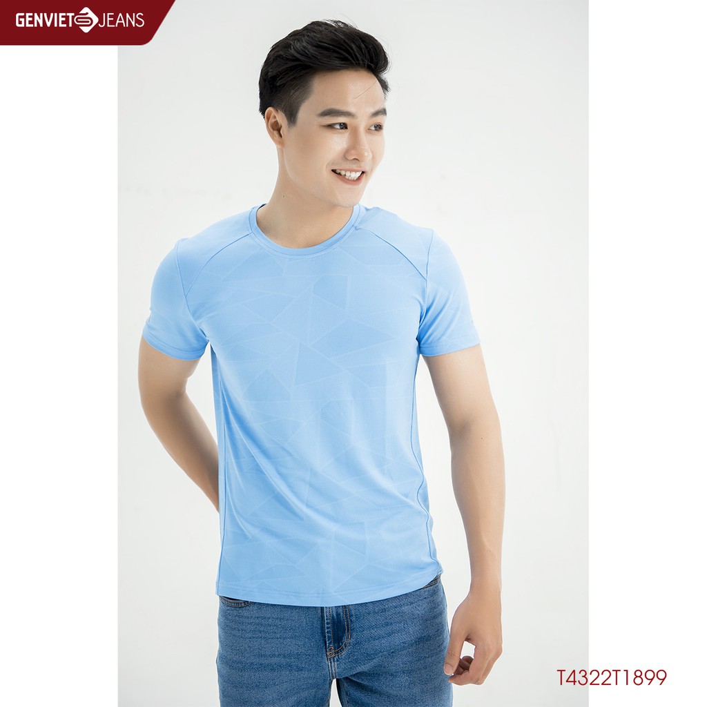 Áo Thun Chui Đầu Nam Genviet Họa Tiết Chìm T4322T1899
