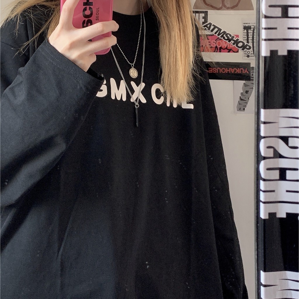 Áo thun tay dài form rộng Yinxx, áo sweater Unisex SW514