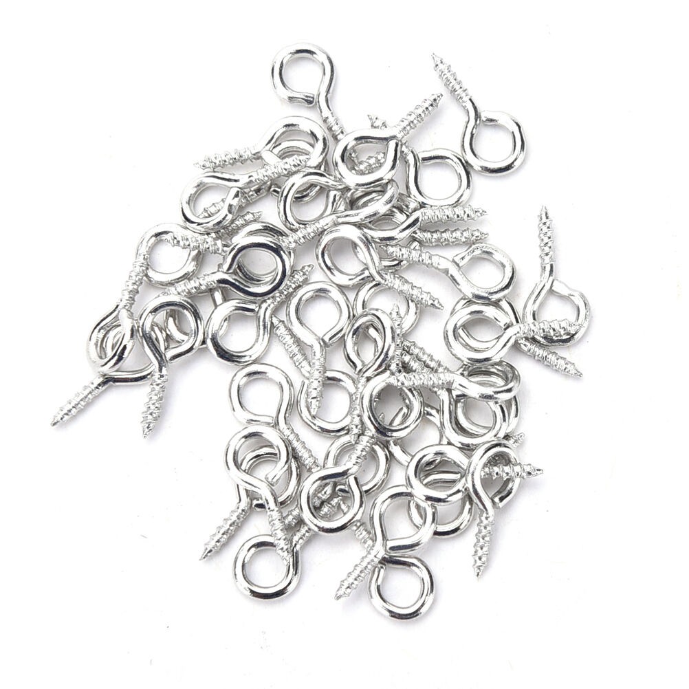 200Pcs Wholesale Silver Plated Screw Eye Pin Peg Tail Jewelry Making Findings Craft