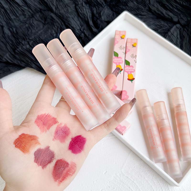 Son kem lì HERORANGE mịn mướt Light Velvet Mist Lip Glaze lâu trôi Light Silky Soft Velvet Lip Gloss HERO06 HERO32