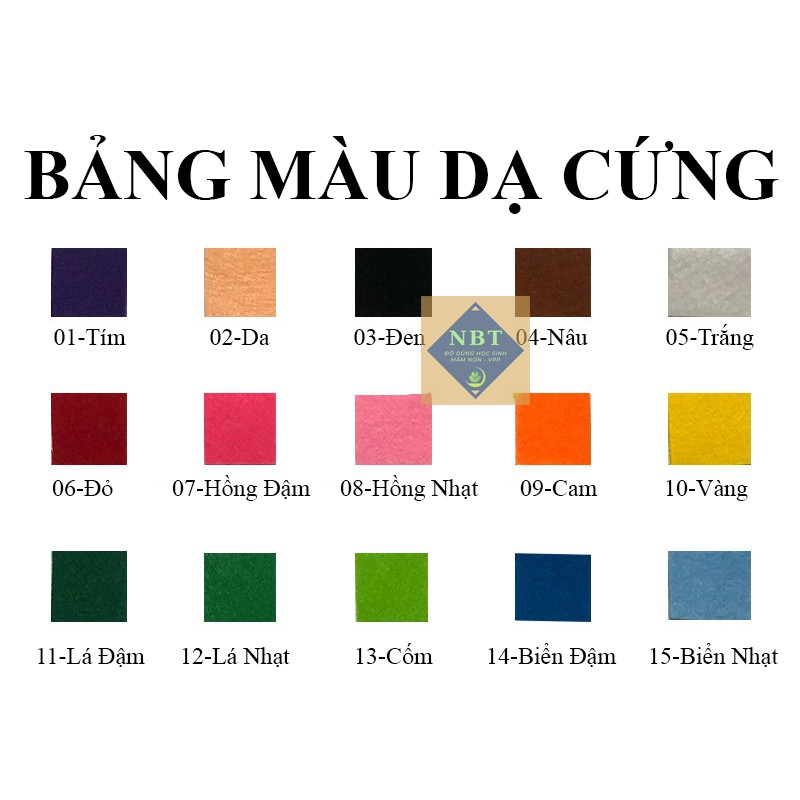 Vải Dạ Cứng Mầm Non 45*45 - Vải Nỉ Cứng an toàn làm đồ handmade, craft, thủ công, sách vải, treo nôi