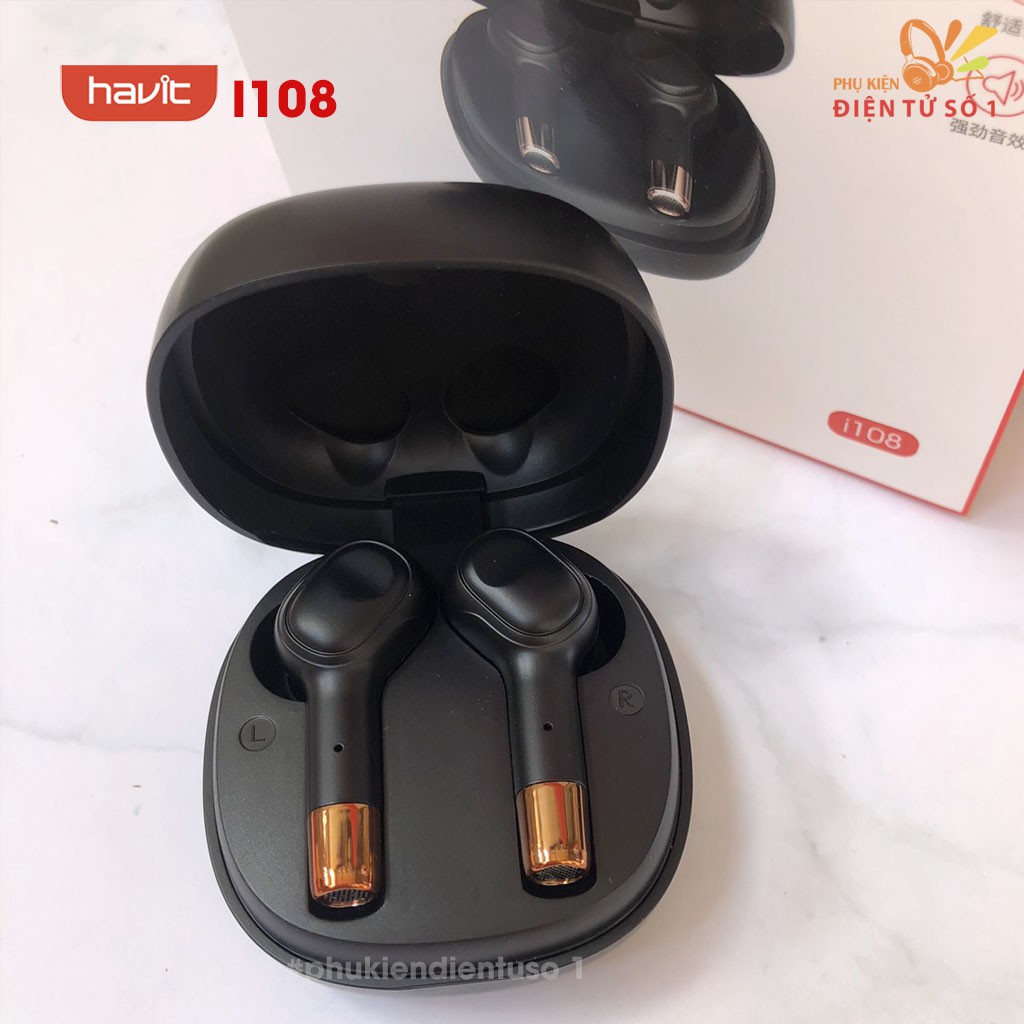 Havit I108 tws tai nghe bluetooth thế hệ mới nhất âm trong, bass mạnh, kết nối ổn định - phụ kiện điện tử số 1