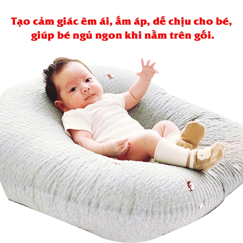 Gối chống trào ngược cho bé 0-2 tuổi chất cotton cao cấp size đại Baby-S – SSS011