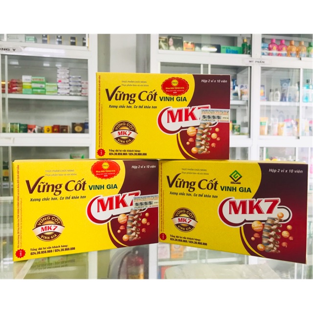 [Mã BMTTC60K giảm đến 60K đơn 50K] Vững cốt Vinh Gia - Bổ sung canxi, ngăn ngừa loãng xương, gãy xương - hộp 20 viên