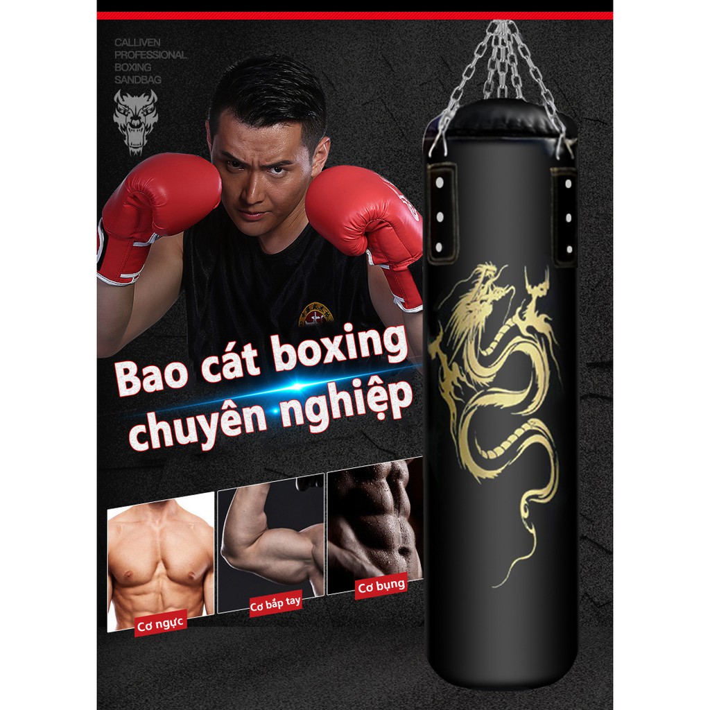 Bao cát đấm bốc da PU (KHÔNG GỒM CÁT)  dụng cụ tập gym đấm bốc quyền anh bao cát treo