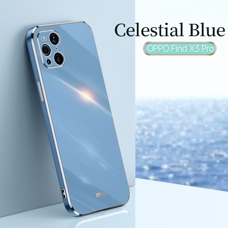Ốp điện thoại silicone viền vuông chống sốc cho OPPO Find X3 Pro 5G Findx2 Lite X2 X3 Neo