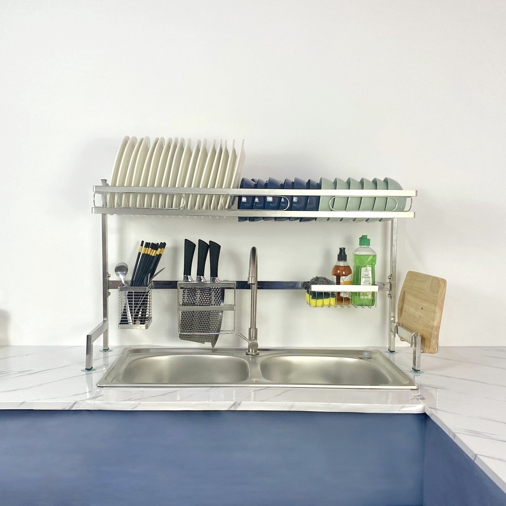 Kệ chén bát FOODCOM đa năng, Giá úp chén bát 1 tầng 66 cm, chất liệu inox 304 cao cấp siêu bền, chắc chắn