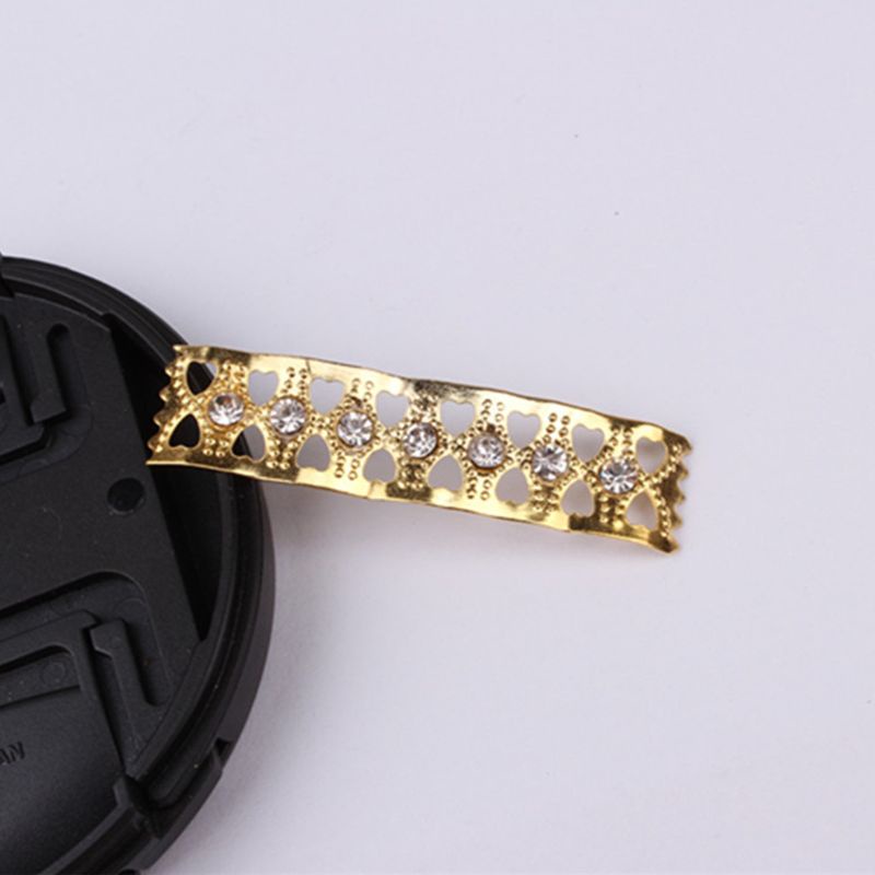 [Hàng mới về] Set 5 ống kẹp bện tóc điều chỉnh được bằng kim loại đính đá nhân tạo màu vàng/ màu bạc thời trang làm đẹp