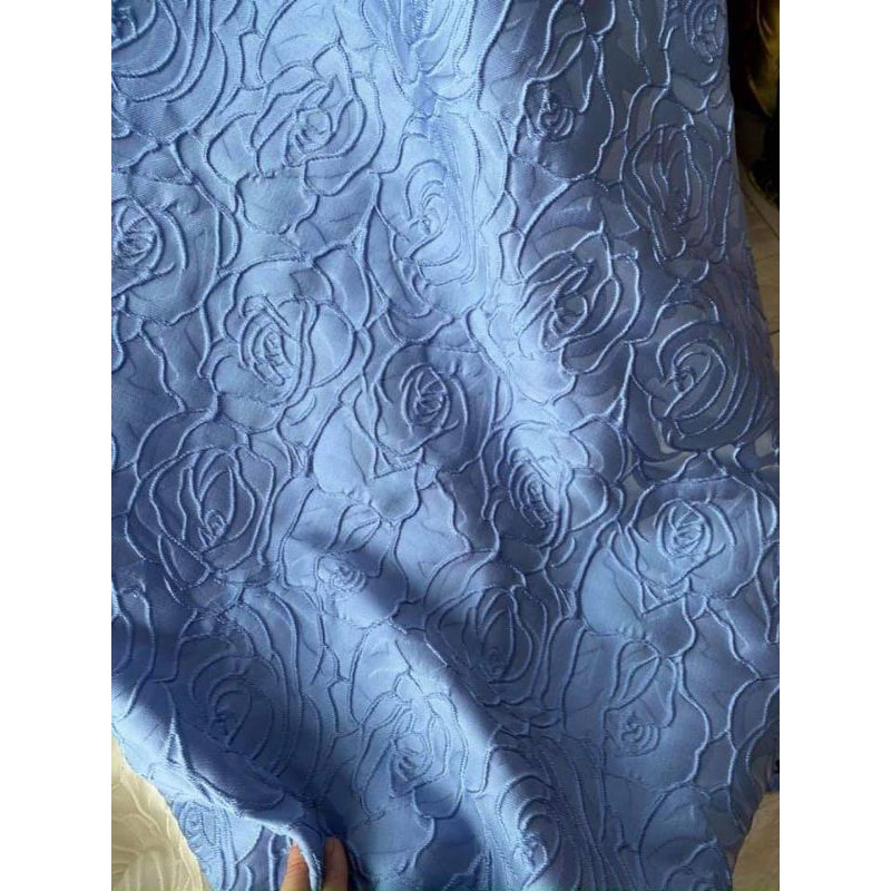 Vải gấm taffta vân hoa hồng