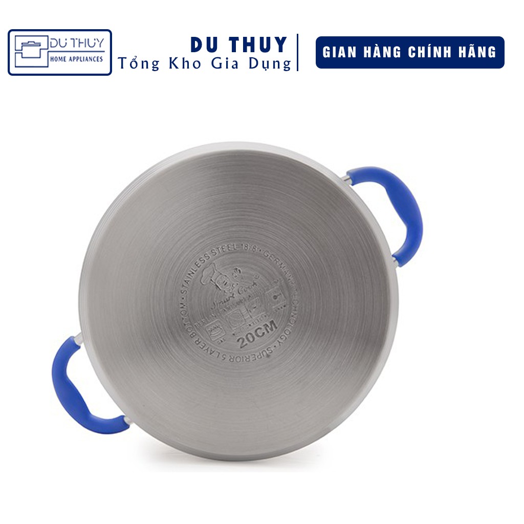 Nồi inox cao cấp Elmich bộ 3 Smart Cook (16,20,24 cm) 5 lớp đáy, quai đinh đán, vung chịu nhiệt dùng được các loại bếp