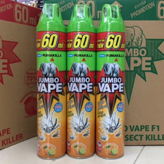 Combo 2 chai Bình xịt muỗi Jumbo F9 chai 600ml hương Cam Chanh - bình xịt JumboVAPE thơm mát