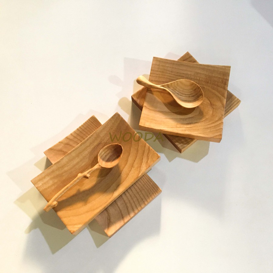 Bộ khay gỗ Tần Bì cao cấp - Đĩa gỗ đựng thực phẩm hình chữ nhật và vuông