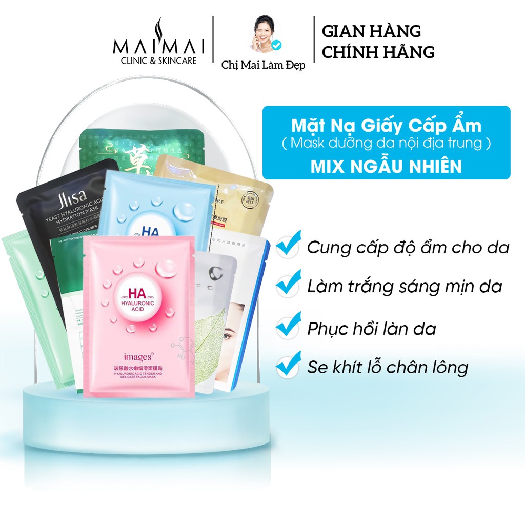 Mặt Nạ Giấy Cấp Ẩm - Mix Ngẫu Nhiên - Chị Mai Làm Đẹp