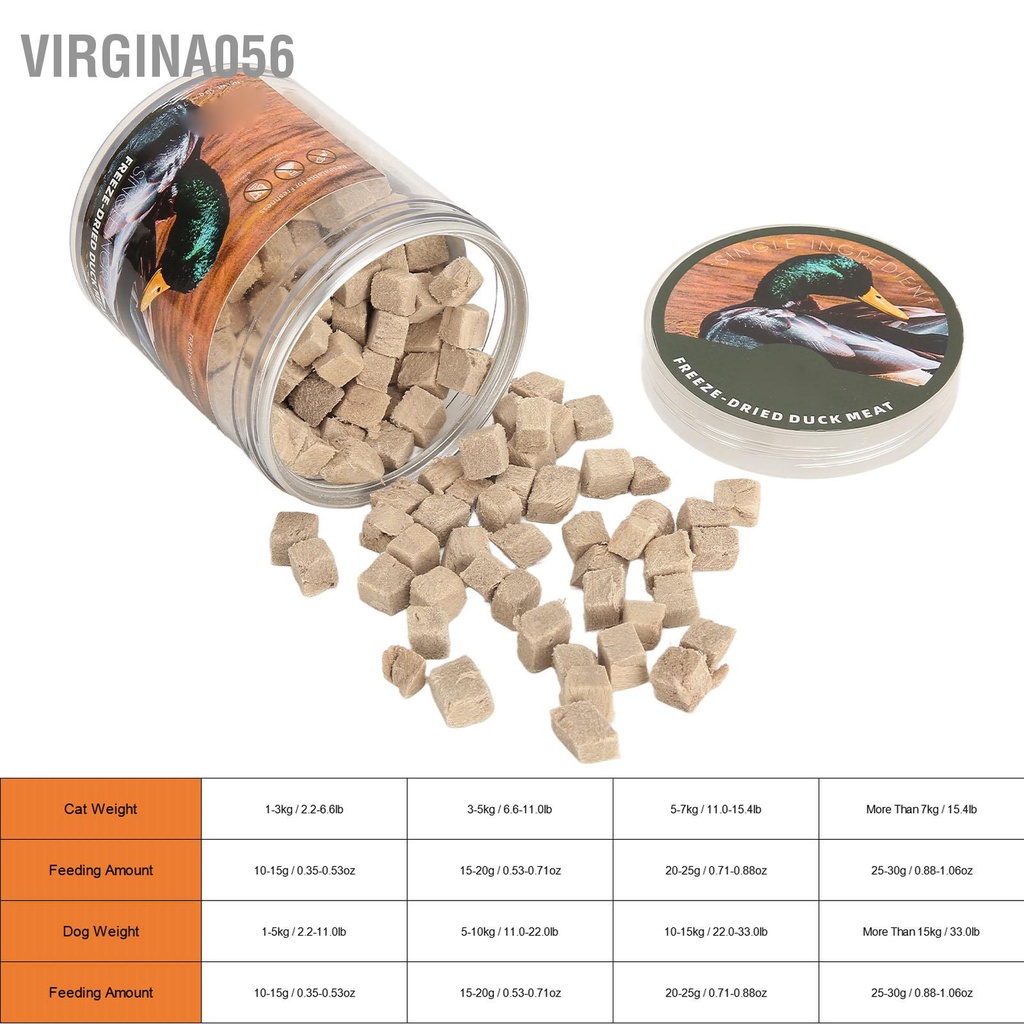 Có thể bán buôn Làm đông lạnh thú cưng Vịt khô giàu protein bổ dưỡng Dễ tiêu hóa cho chó mèo Thức ăn thịt 50g Virgina056 Hàng giao ngay