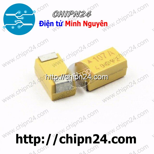 [2 CON] (KG2) Tụ Tantalum Dán SMD 6032 100uf 10V (107A) (Loại C) (6.0x3.2MM)