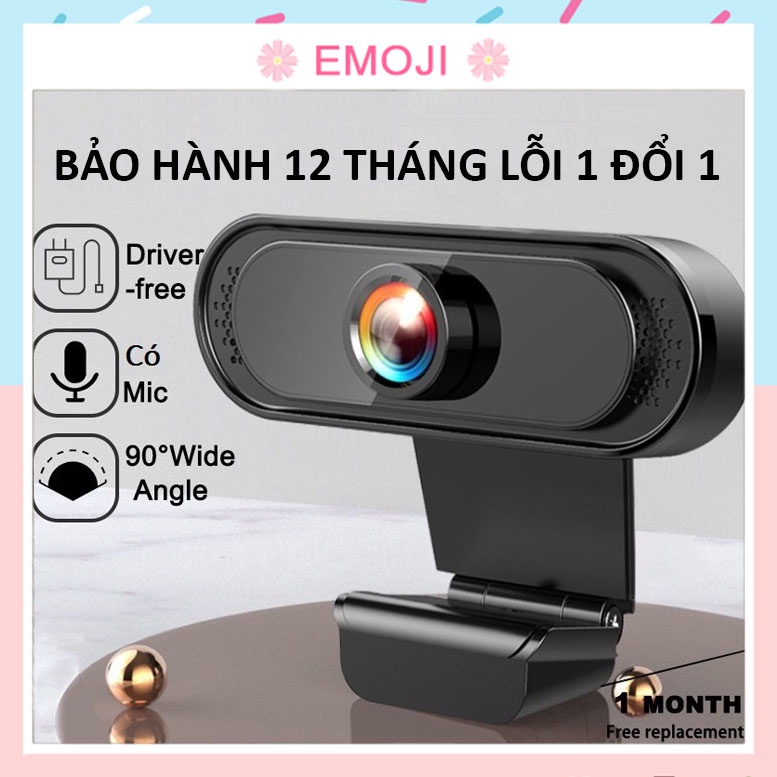 Webcam Máy Tính Laptop Có Mic Full HD 1080P Hình Ảnh Cực Nét Bền Đẹp Giá Rẻ Full Box