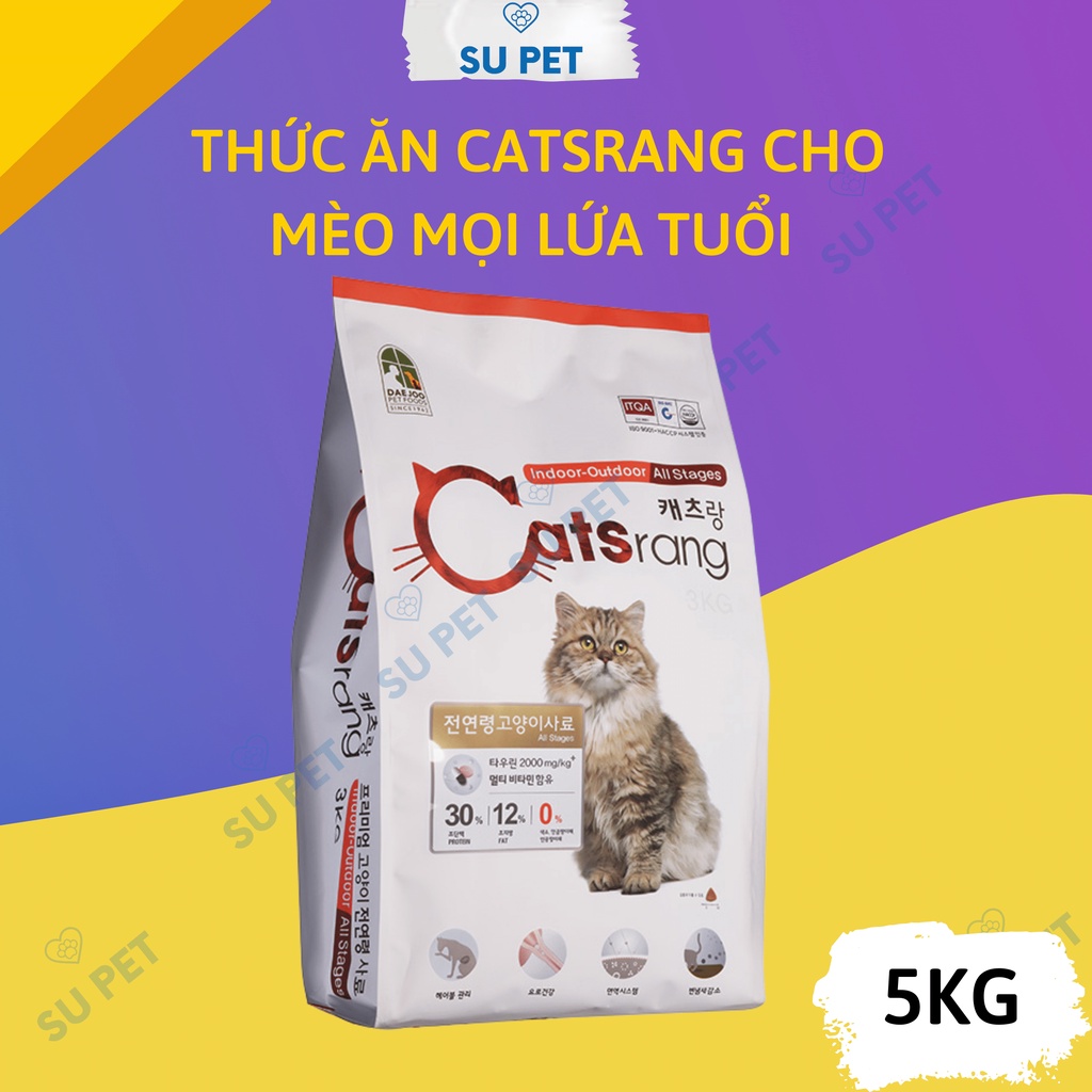 Thức ăn cho mèo hạt Catsrang 5KG nguyên túi mọi lứa tuổi