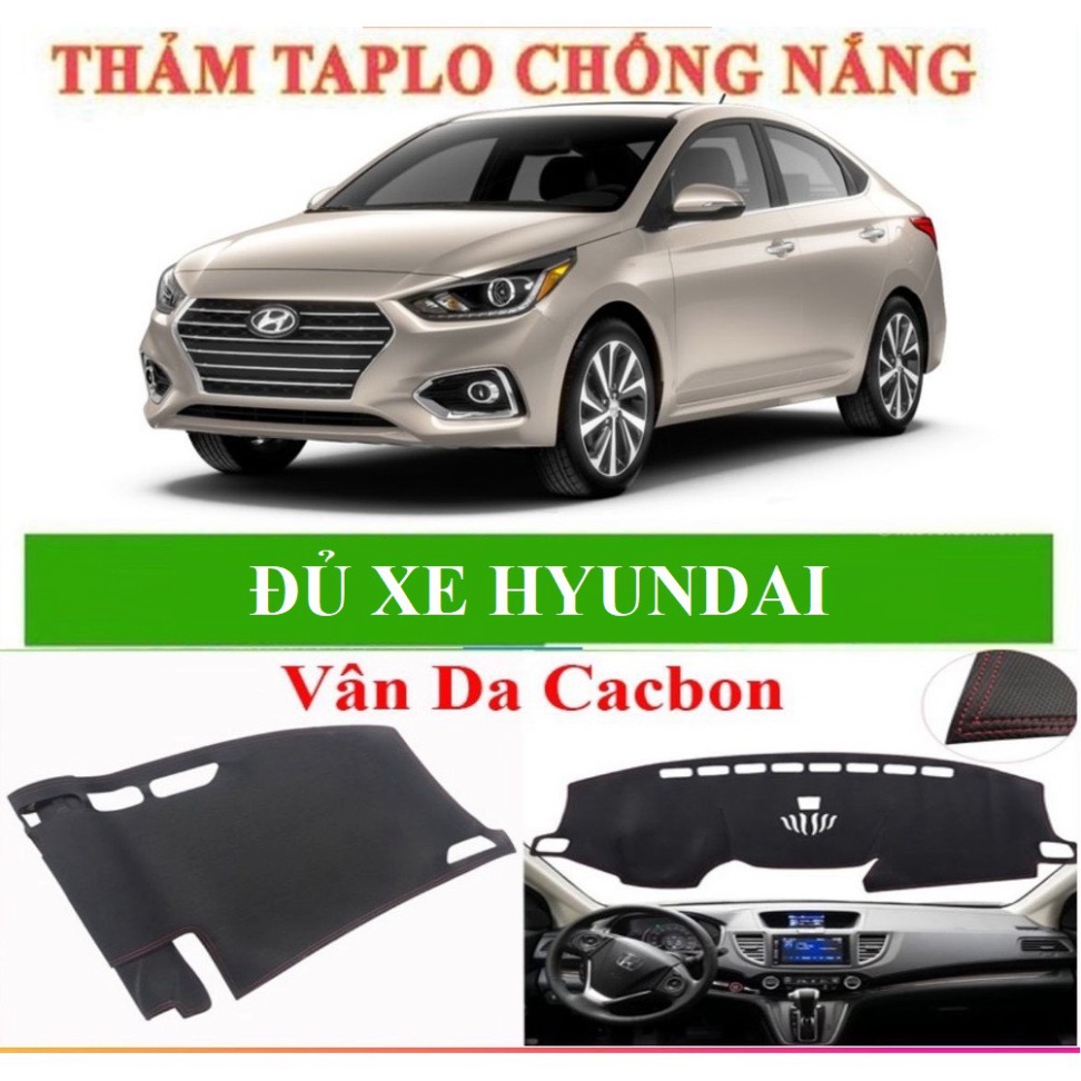 Hyundai, thảm taplo da vân cacbon chống nóng đủ xe hyundai 10, accent, kona, elantra, tucson phukiensasa