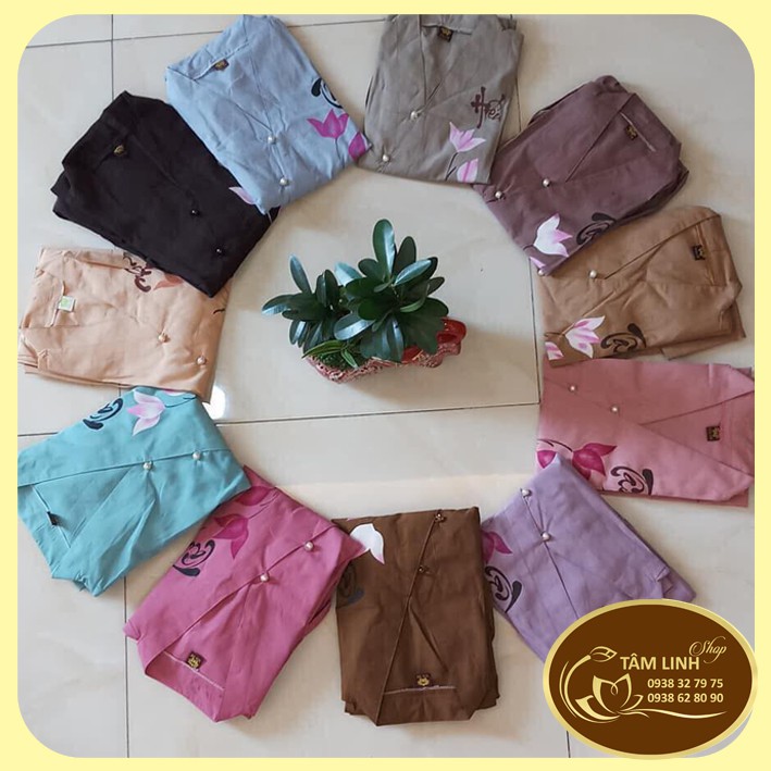 Đồ Lam Đi Chùa_Xéo Nơ Vẽ Hoa