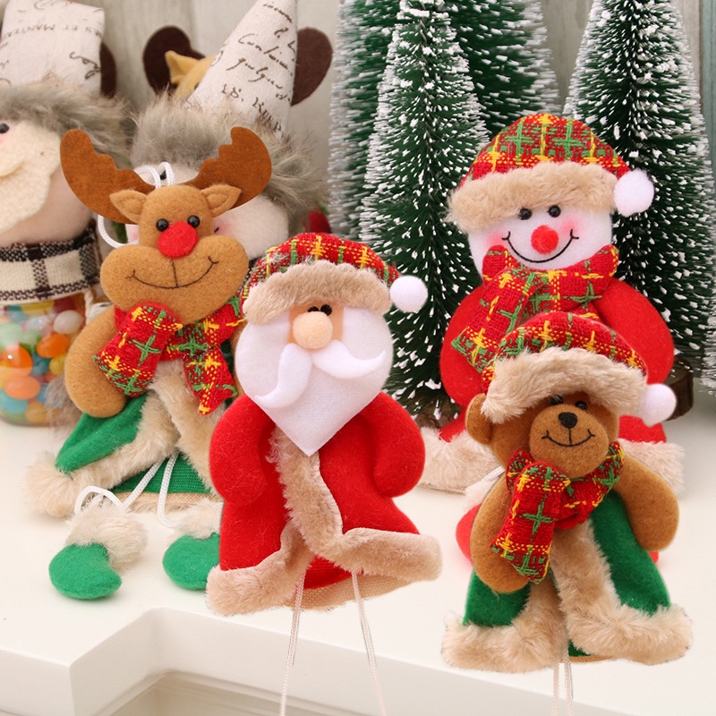 Búp bê trang trí giáng sinh năm mới hình ông già noel/người tuyết/tuần lộc
