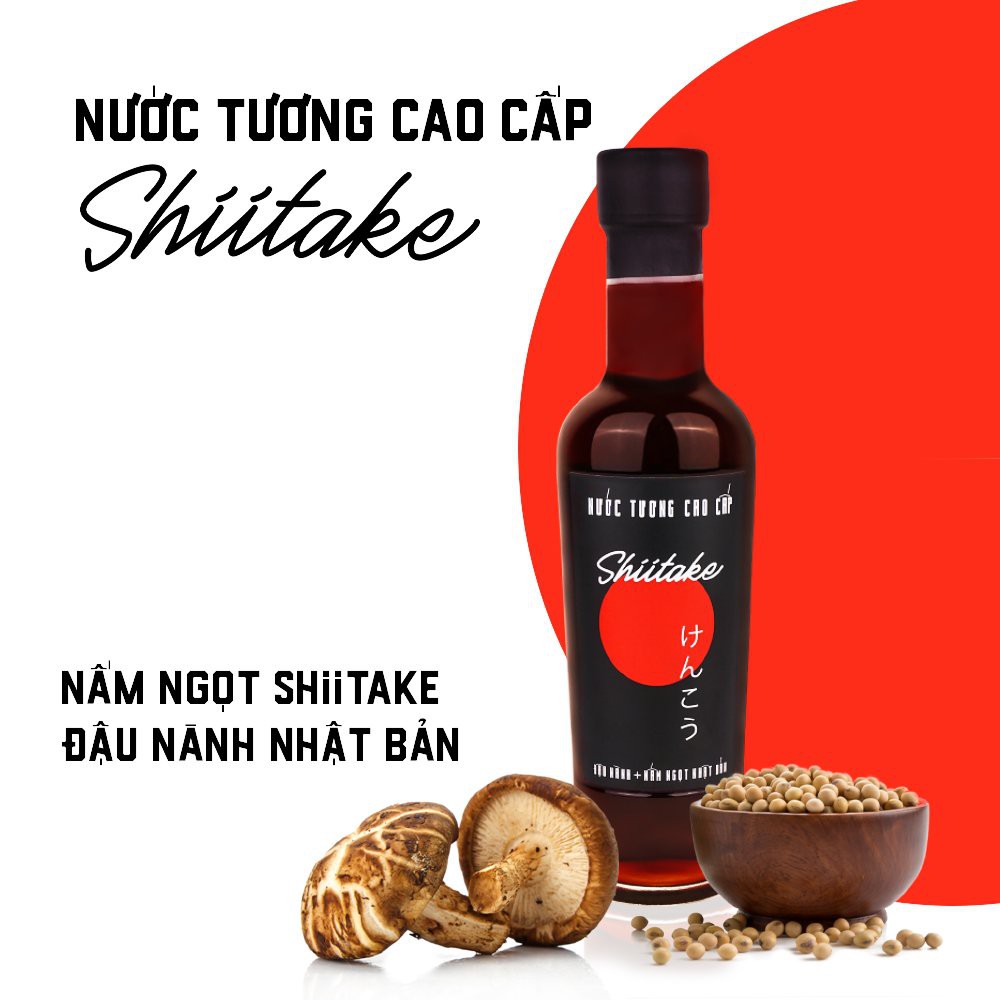 Nước Tương Cao Cấp Shiitake Độ Đạm Tự Nhiên Lên Men Từ Nấm Ngọt Nhât Và Đậu Nành 250ml