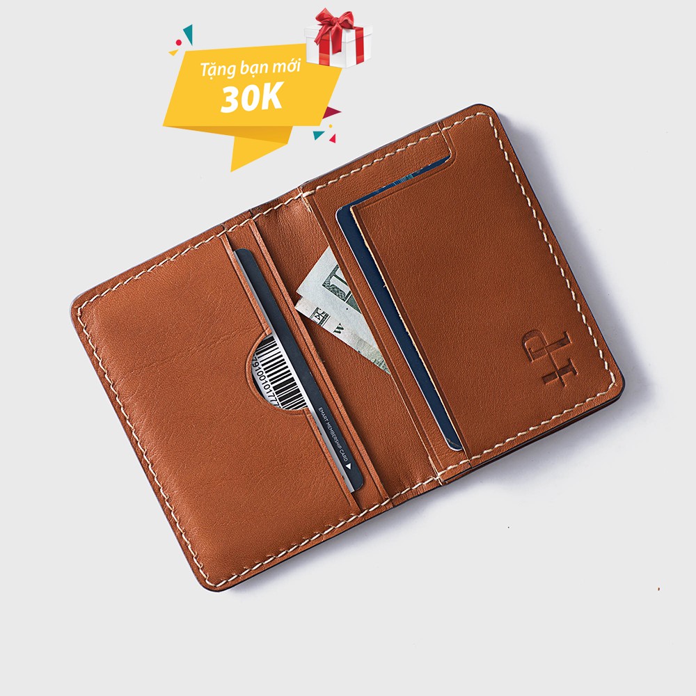 Ví Đựng Thẻ Card Holder Da Bò Thảo Mộc Cao Cấp Phong Cách Châu Âu May Tay Tỉ Mỉ Màu Nâu Nguyen Leather