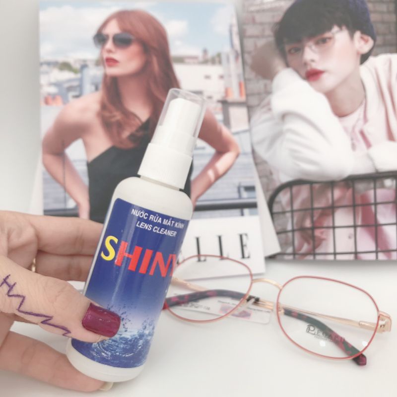 💥CHAI NƯỚC RỬA MẮT KÍNH " SHINY " + TẶNG KÈM 1 KHĂN LÂU KÍNH 💥