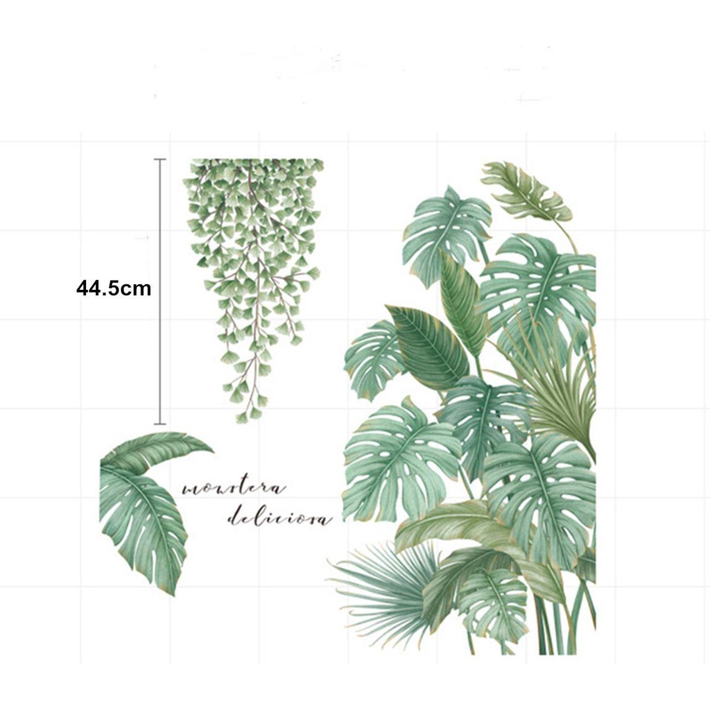 Miếng Dán Tường Trang Trí Phòng Khách / Phòng Ngủ Hình Cây Xanh Bằng Chất Liệu Vinyl DIY